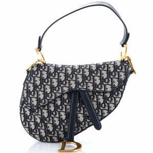 Christian Dior Medium Saddle Handbag Oblique Canvas